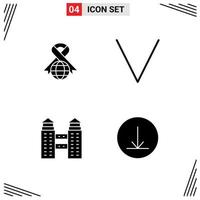 4 icônes créatives signes et symboles modernes du monde de la construction de soins vers le bas télécharger des éléments de conception vectoriels modifiables vecteur