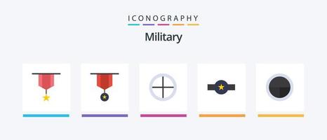 pack d'icônes plat militaire 5, y compris militaire. grade. médaille. cible. militaire. conception d'icônes créatives vecteur