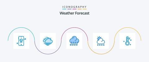 pack d'icônes bleu météo 5, y compris la météo. froid. lune. temps. neige vecteur