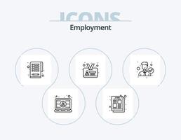 pack d'icônes de ligne d'emploi 5 conception d'icônes. rejeter. bureau. ordinateur. employé. utilisateur vecteur