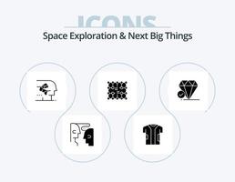 exploration spatiale et prochaines grandes choses glyphe pack d'icônes 5 conception d'icônes. grille. connexion. tissu. ébrécher. humain vecteur