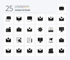 e-mail 25 pack d'icônes de glyphes solides, y compris les favoris. poubelle. e-mail. effacer. supprimer vecteur