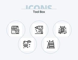 pack d'icônes de ligne d'outils 5 conception d'icônes. outil. outil. barrière. rouleau. colorant vecteur