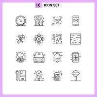 pack de 16 symboles universels de la finance devoir note pièce application mobile éléments de conception vectoriels modifiables vecteur