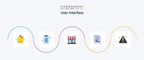 pack d'icônes plat 5 de l'interface utilisateur, y compris. avis. magasin du marché. erreur. Blog vecteur