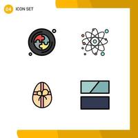 4 icônes créatives signes et symboles modernes de cd pâques atome physique cadre éléments de conception vectoriels modifiables vecteur