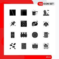 16 icônes créatives signes et symboles modernes de tasses de curseur de maison d'eau de marqueur éléments de conception vectoriels modifiables vecteur