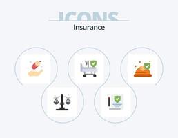 pack d'icônes plat d'assurance 5 conception d'icônes. . sécurité. protection. assurance. assurance vecteur