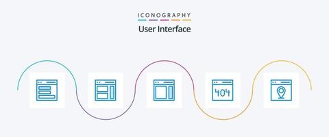pack d'icônes bleues de l'interface utilisateur 5, y compris la carte. communication. barre latérale. page vecteur