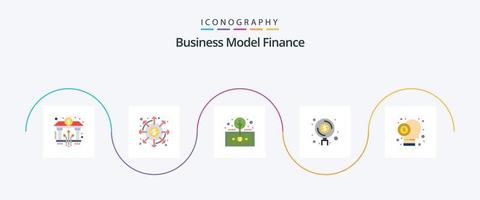 financez le pack d'icônes plat 5, y compris les fonds. finance. argent. Roi. investissement vecteur