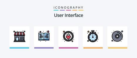 ligne d'interface utilisateur remplie de 5 packs d'icônes comprenant. disque. personnes. CD. Blog. conception d'icônes créatives vecteur