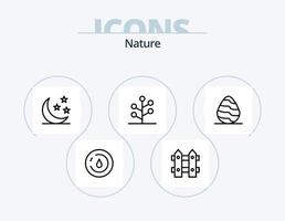 conception d'icônes pack 5 d'icônes de ligne de nature. usine. feuilles. arbre. croissance. jardinage vecteur