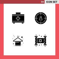 4 interface utilisateur pack de glyphes solides de signes et symboles modernes de sac mode seo vêtements juifs éléments de conception vectoriels modifiables vecteur