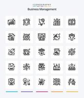 pack d'icônes de contour de gestion d'entreprise créative 25 tels que la gestion. entreprise. entreprise. graphique. entreprise vecteur