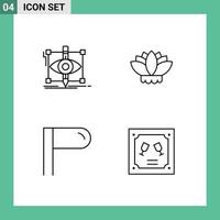 pack d'icônes vectorielles stock de 4 signes et symboles de ligne pour le signe de conception esquisse des éléments de conception vectoriels modifiables d'enveloppe de porcelaine vecteur