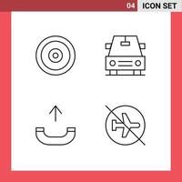 pack d'icônes vectorielles stock de 4 signes et symboles de ligne pour l'appel web de l'aéroport mobile battant des éléments de conception vectoriels modifiables vecteur