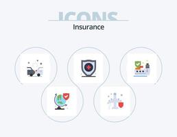 pack d'icônes plat d'assurance 5 conception d'icônes. protection. bateau. accident. sécurité. assurance vecteur