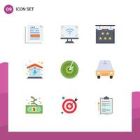 interface mobile ensemble de 9 pictogrammes d'éléments de conception vectoriels modifiables de signe électrique intelligent de maison d'énergie vecteur