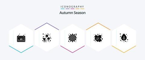 pack d'icônes automne 25 glyphes, y compris la feuille. automne. automne. action de grâces. automne vecteur