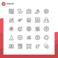 25 icônes créatives signes et symboles modernes de film hammer theatre court google éléments de conception vectoriels modifiables vecteur