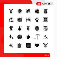 ensemble de 25 symboles d'icônes d'interface utilisateur modernes signes pour horloge mobile chaussures d'affaires exécutifs éléments de conception vectoriels modifiables vecteur