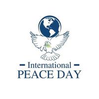 illustration de la carte de voeux de la journée mondiale de la paix, diverses personnes se regroupent pour une fête spéciale. concept d'aide sociale internationale. vecteur eps10.