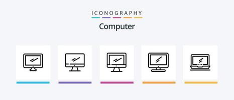 pack d'icônes ordinateur ligne 5 comprenant. imac .. conception d'icônes créatives vecteur