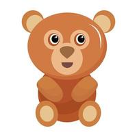 mignon petit ours animal kawaii vecteur