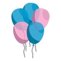 Icône de décoration flottante ballons hélium vecteur