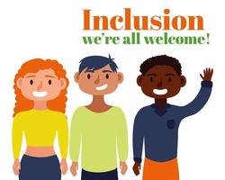 groupe de personnes interraciales, concept d'inclusion