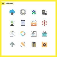 pack d'icônes vectorielles stock de 16 signes et symboles de ligne pour la connexion ampoule up day pollution pack modifiable d'éléments de conception de vecteur créatif