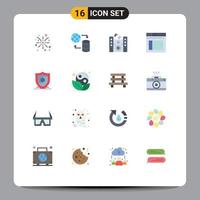 pack d'icônes vectorielles stock de 16 signes et symboles de ligne pour bouclier site Web de musique américaine pack modifiable sécurisé d'éléments de conception de vecteur créatif