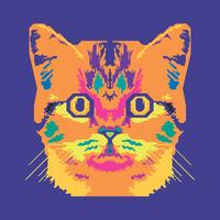 Vector Pop Art Portrait d'une Illustration de chat