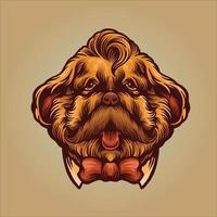 illustration de mascotte de gentleman chien vecteur