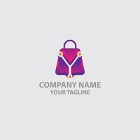 y logo boutique en ligne pour la société de marque. illustration vectorielle de modèle de sac pour votre marque. vecteur