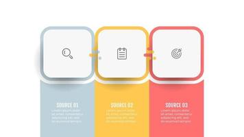 étiquette de conception graphique d'informations commerciales avec 3 options ou étapes. diagramme de processus. illustration vectorielle. vecteur