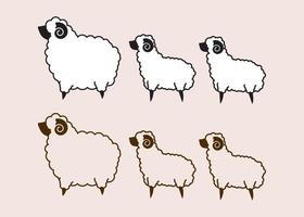 mouton et petit vecteur graphique de dessin animé de mouton