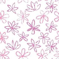 motif floral sans soudure. fleurs dessinées élégantes sur fond blanc. ornement de s & # 39; épanouir art abstrait ligne texturée. vecteur
