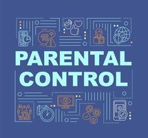 bannière de concepts de mot de contrôle parental vecteur