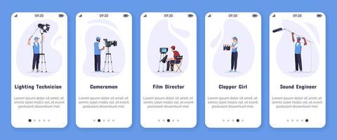 modèle de vecteur d'écran d'application mobile d'intégration de production de film