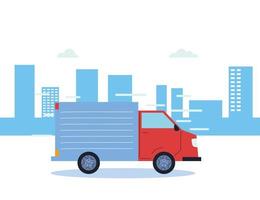 camion de transport de marchandises dans la ville vecteur