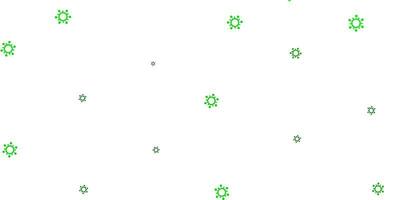 modèle vectoriel vert clair et jaune avec des éléments de coronavirus.