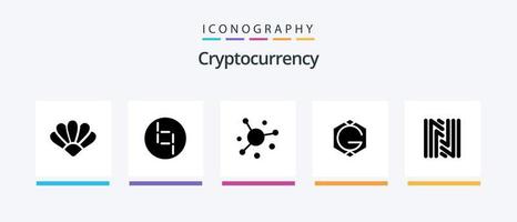 pack d'icônes de glyphe de crypto-monnaie 5 comprenant une pièce. crypto. crypto-monnaie. pièce de monnaie. conception d'icônes créatives vecteur