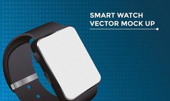 dispositif de maquette de smartwatch sur fond bleu vecteur