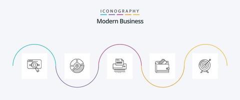 pack d'icônes de la ligne d'affaires moderne 5, y compris le fichier. confidentiel. analyse. déchiqueteuse. référencement vecteur