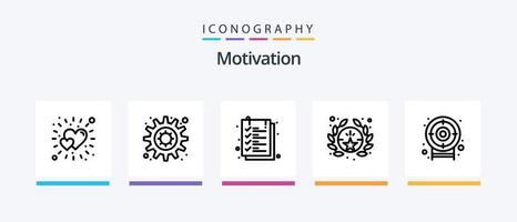 pack d'icônes de ligne de motivation 5 comprenant. investissement. montagne. but. conception d'icônes créatives vecteur
