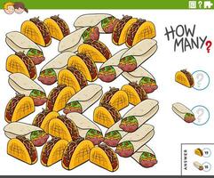 compter les burritos et les tacos tâche éducative pour les enfants vecteur