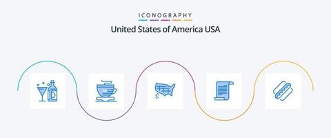 pack d'icônes bleu usa 5, y compris américain. Etats-Unis. carte. Américain. déposer vecteur