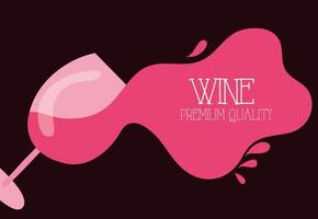 affiche de qualité supérieure de vin avec tasse rose vecteur