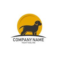 illustration de logo vectoriel chien câlin. silhouette de chien, c'est bon pour le logo animal de compagnie, vétérinaire ou amoureux des chiens.